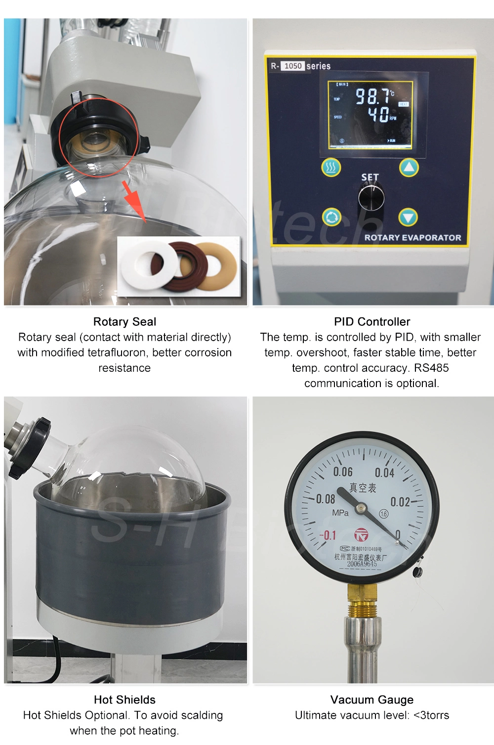 S-H Biotech Laboratory Distillation Column Rotovapor Glass Distillation Apparatus