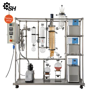 SH Biotech 2-6L/H Vacuum Glass Wiped Film Molecular Destillation Apparatus Laboratory Destillation Apparatus for Sale